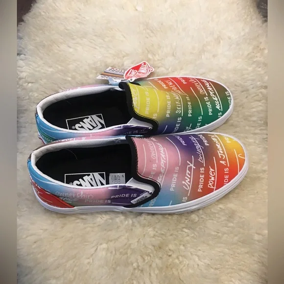 Vans Classic Slip-On - Pride Rainbow Positive Affirmations 7.5 - Picture 14 of 16